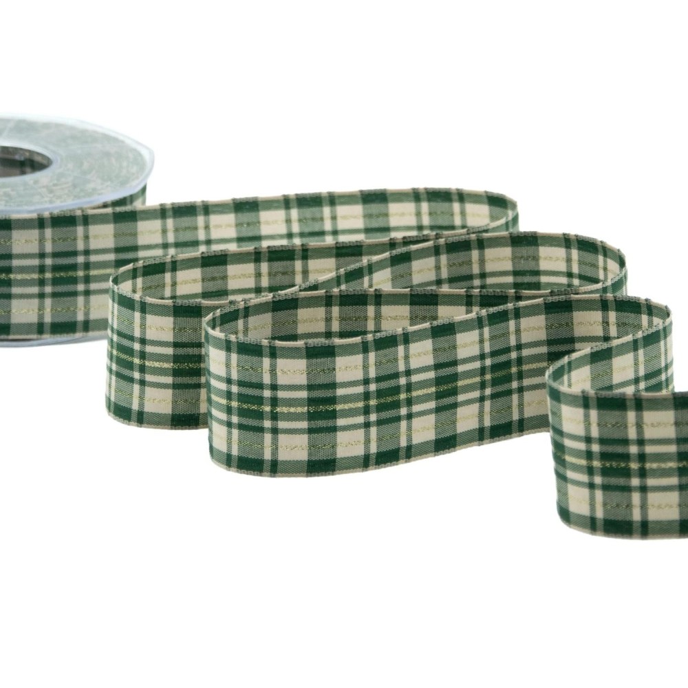NASTRO VERDE TARTAN SCOZZESE 40MM. 20MT.